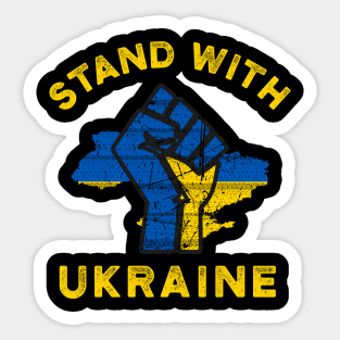 STAND WITH UKRAINE SLAVA UKRAINI PROTEST PUTIN PROTEST RUSSIAN INVASION Sticker